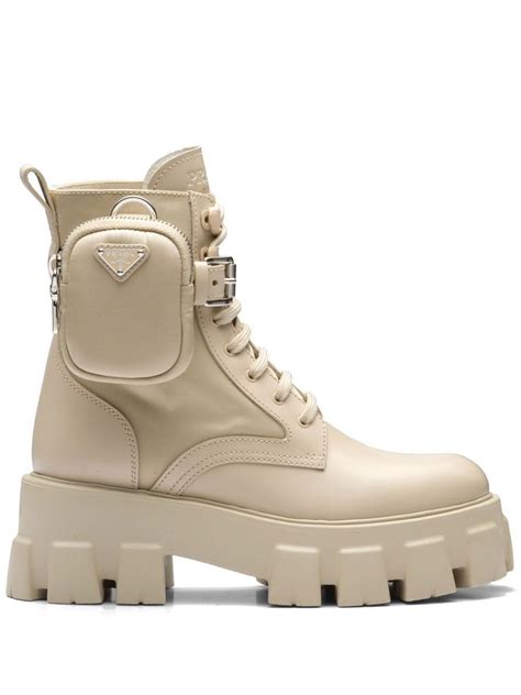 prada moto combat boots 36.5 women|Prada genuine leather boots.